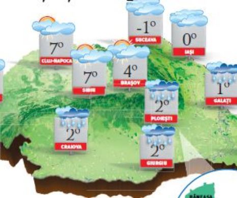 PROGNOZA METEO. Vreme capricioasă, cu precipitații mixte, polei, ceață și temperaturi scăzute