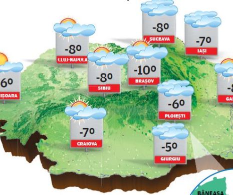 PROGNOZA METEO. Vreme deosebit de rece, cu temperaturi scăzute atât ziua, cât și noaptea