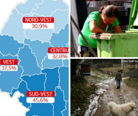 Harta interactiva a SARACIEI in Romania. Regiunile unde peste jumatate dintre locuitori traiesc de pe azi pe maine