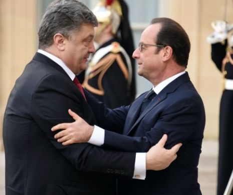 Marşul solidarităţii, prilej şi pentru o scurtă întrevedere privind criza ucraineană între între Hollande, Merkel şi Poroşenko