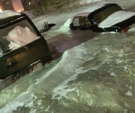 ORAȘUL BOCNĂ. Mașinile sunt ÎNȚEPENITE în blocuri de GHEAȚĂ iar temperatura ajunge până la - 40 grade | GALERIE FOTO