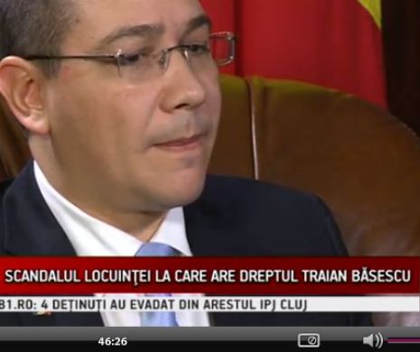 Ponta, despre oferta de case RA-APPS transmisă lui Băsescu: Este un client foarte cusurgiu