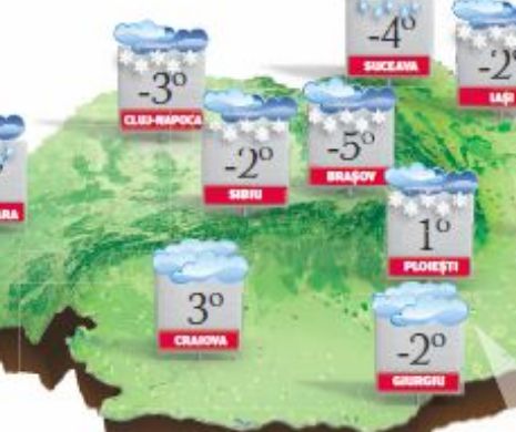 PROGNOZA METEO. Încă o zi cu temperaturi geroase