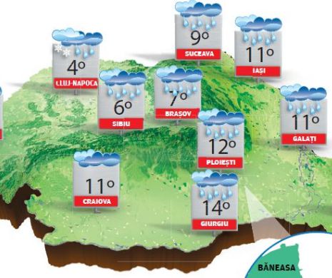 PROGNOZA METEO. Ultima zi din ianuarie vine la pachet cu vreme caldă, dar și cu ninsori, ploi și vânt
