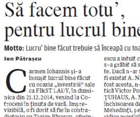 România cititorilor. Să facem totu’, pentru lucrul bine făcut