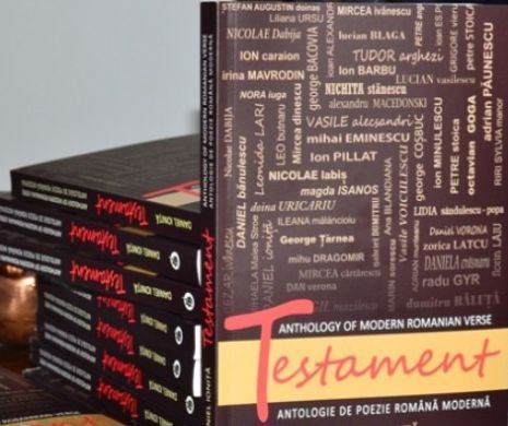 Volumul „TESTAMENT - Antologie de poezie română modernă” se lansează la Cărtureşti astăzi