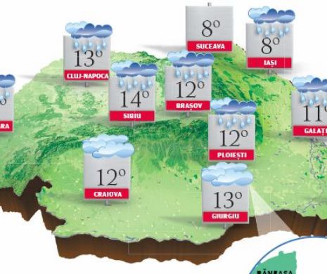 PROGNOZA METEO. În regiunile intracarpatice, vreme deosebit de caldă, cu maxime care vor atinge 16 grade C