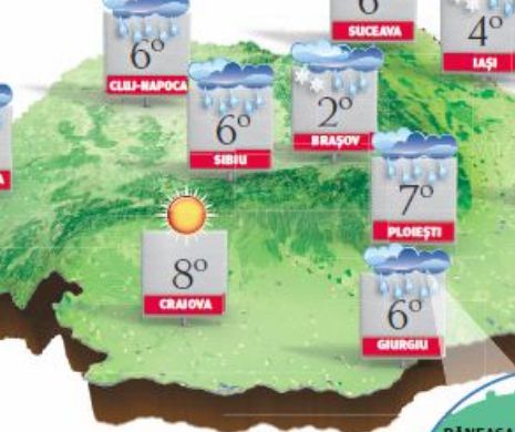 PROGNOZA METEO. Vreme frumoasă în sud-vestul țării