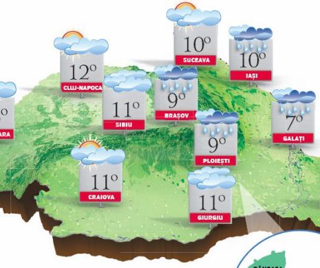 PROGNOZA METEO. Vreme frumoasă și caldă, cu temperaturi la amiază peste cele normale perioadei