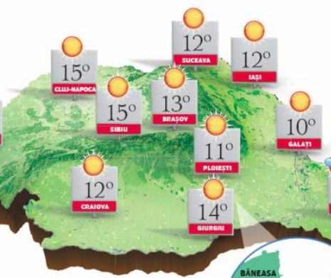 PROGNOZA METEO. Vremea va fi predominant frumoasă și se va apropia de normalul termic al perioadei