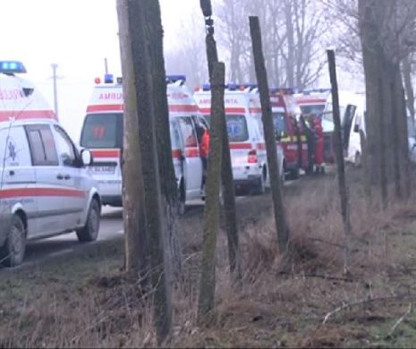 Şapte pasageri dintr-un microbuz, răniţi într-un accident la Tulcea