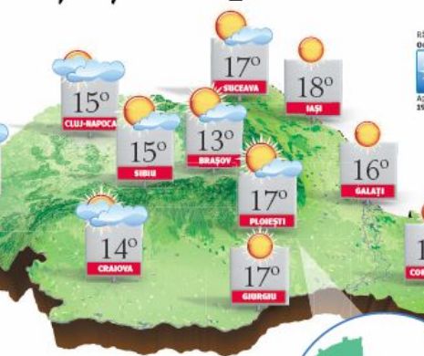 PROGNOZA METEO. Sărbători Pascale cu vreme caldă ziua, dar răcoroasă dimineața și noaptea
