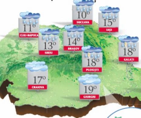 PROGNOZA METEO. Vreme rece pentru această dată, mai ales în vestul, nordul și centrul țării