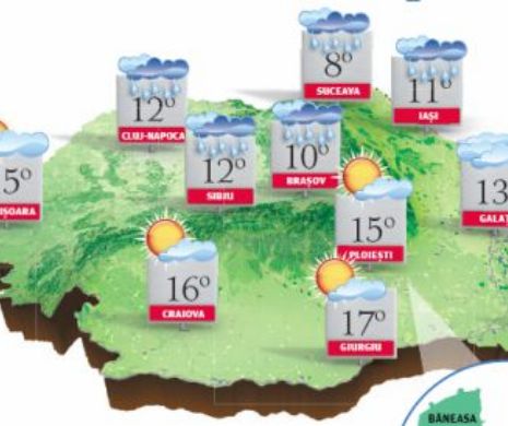 PROGNOZA METO. În nordul, centrul și nordestul țării, vreme rece pentru ultima decadă din aprilie