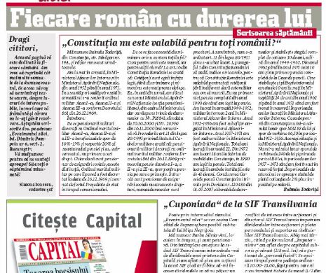 Fiecare român cu durerea lui. Scrisoarea săptămânii. „Constituția nu este valabilă pentru toți românii?”