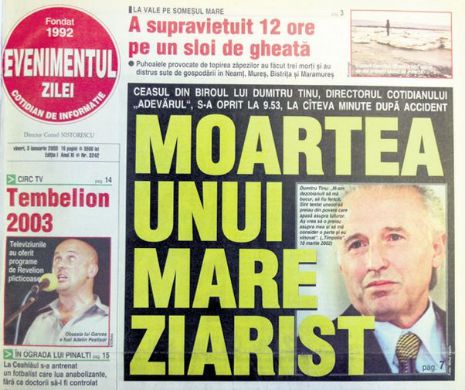 Memoria EVZ. Misterul morții lui Dumitru Tinu, directorul ziarului Adevărul