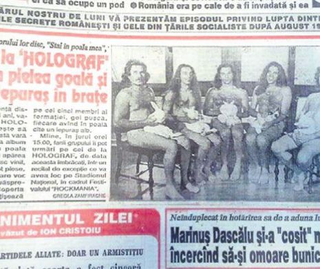 Memoria EVZ. Rockerii de la Holograf au pozat în pielea goală, cu un iepuraș de pluș în poală