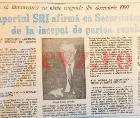 Memoria EVZ. Securitatea a fost, de la început, de partea Revoluției