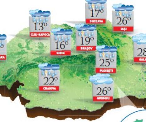 PROGNOYA METEO. Vești proaste: până la sfârșitul lunii, vremea rămâne mohorâtă și mai rece