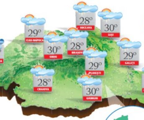 PROGNOZA METEO. Vreme călduroasă, dar capricioasă