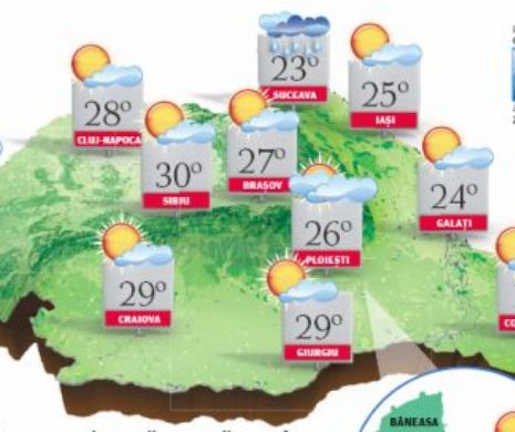 PROGNOZA METEO. Vreme deosebit de caldă pentru luna mai, cu temperaturi de până la 32 de grade C