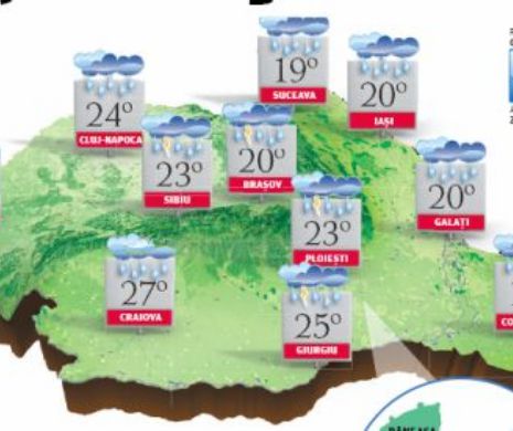 PROGNOZA METEO. Vremea, mereu surprinzătoare: se va răci și va ploua în majoritatea regiunilor