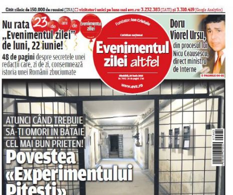 Ce puteţi citi în Evenimentul zilei de sâmbătă, 20 iunie