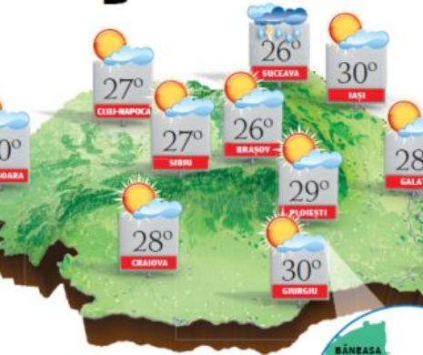 PROGNOZA METEO. Vara debutează cu vreme frumoasă și temperaturi de 30 de grade Celsius