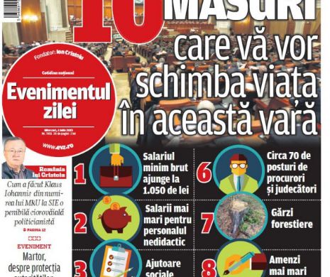 Ce puteţi citi în Evenimentul zilei de miercuri, 1 iulie