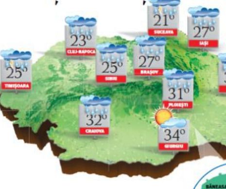 PROGNOZA METEO. Vremea intră în proces de răcire, începând din vestul, centrul și nordul țării
