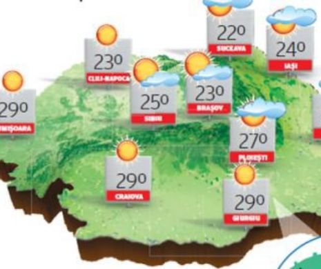 PROGNOZA METEO. Vremea va deveni predominant frumoasă și se va încălzi ușor în toată țara