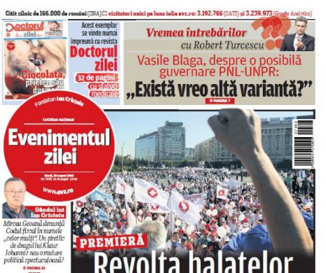 Ce puteţi citi în Evenimentul zilei de marţi, 25 august