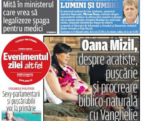 Ce puteţi citi în Evenimentul zilei de sâmbătă, 29 august