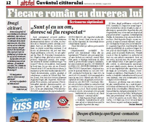 Fiecare român cu durerea lui. Scrisoarea săptămânii. „Sunt și eu un om, doresc să fiu respectat