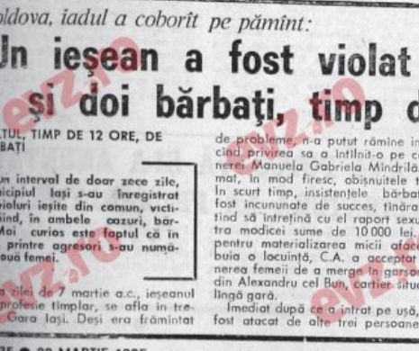 Memoria EVZ. Caz șocant în Moldova. Un ieșean a fost violat și de femei și de bărbați