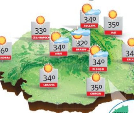 PROGNOZA METEO. Caniculă în zonele de câmpie și de podiș. Indicele de temperaturăumezeală, peste pragul critic!