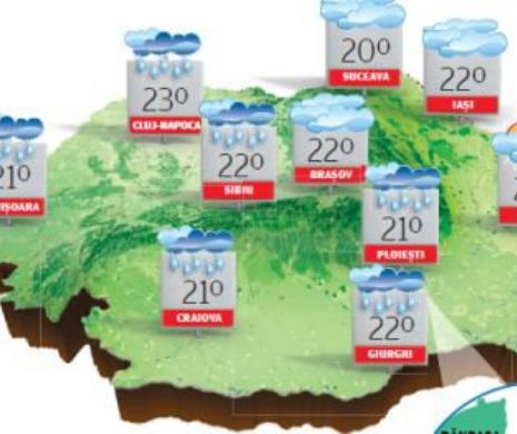 PROGNOZA METEO. Vreme de toamnă, cu temperaturi care se vor încadra între 9 și 23 de garde Celsius