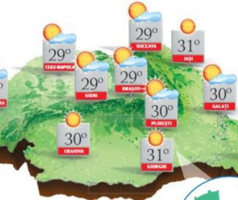 PROGNOZA METEO. Vremea va continua să se încălzească, devenind ușor mai caldă decât ar fi normal