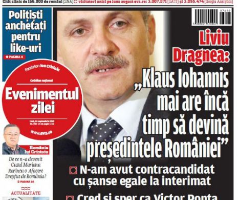 Ce puteţi citi în "Evenimentul zilei" de luni, 14 septembrie