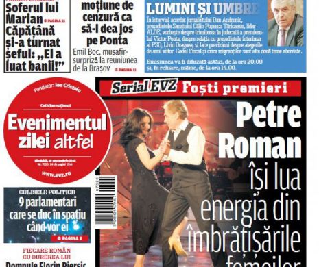 Ce puteţi citi în Evenimentul zilei de sâmbătă, 19 septembrie