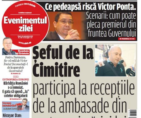 Ce puteţi citi în "Evenimentul zilei" de vineri, 18 septembrie