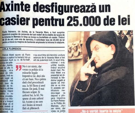 Memoria EVZ. Axinte a dat cu pumnul pentru 25.000 de lei