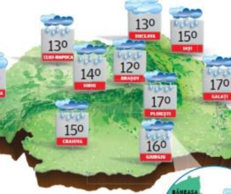 PROGNOZA METEO. Toamna își intră, brusc, în drepturi, astfel, temperaturile scad și va ploua pe arii extinse