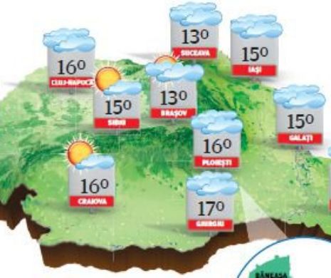 PROGNOZA METEO. Vreme rece și ploioasă pentru sfârșitul lunii septembrie
