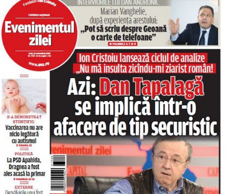 Ce puteţi citi în "Evenimentul zilei" de luni, 12 octombrie