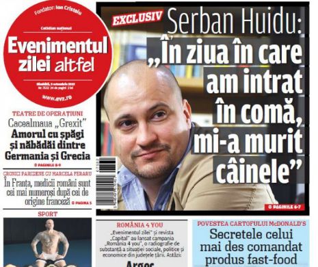 Ce puteţi citi în Evenimentul zilei de sâmbătă, 3 octombrie
