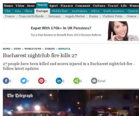 EXCLUSIVITATE CORESPONDENȚĂ DIN LONDRA: The Telegrapf scrie despre CATASTROFA din BUCUREȘTI. 27 de MORȚI si printre răniți sunt și 25 de cetățeni străini