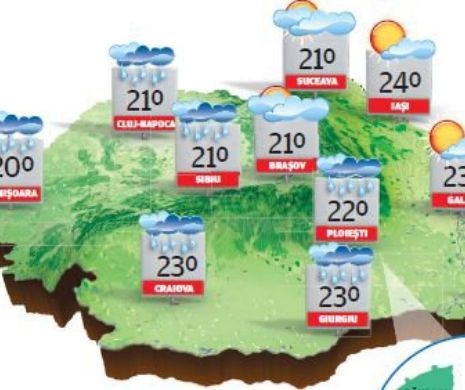 PROGNOZA METEO. Temperaturi ușor mai ridicate pentru prima decadă a lunii octombrie