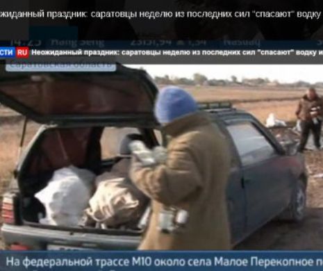 RĂSTURNAREA UNUI TIR într-o localitate din RUSIA, motiv de bucurie pentru localnici. PETREC de-o săptămână