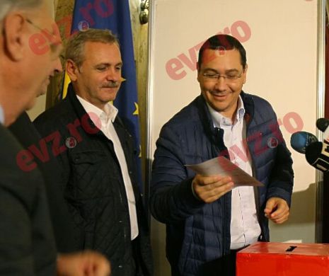 Liviu Dragnea discută cu Victor Ponta la sediul PSD